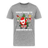 Dabbing Through, The Snow With My Ho's, Ugly Christmas Shirt, Christmas Shirt, Xmas Shirt, Funny Christmas Shirt, Men Christmas Shirt, Christmas T-shirt - heather gray