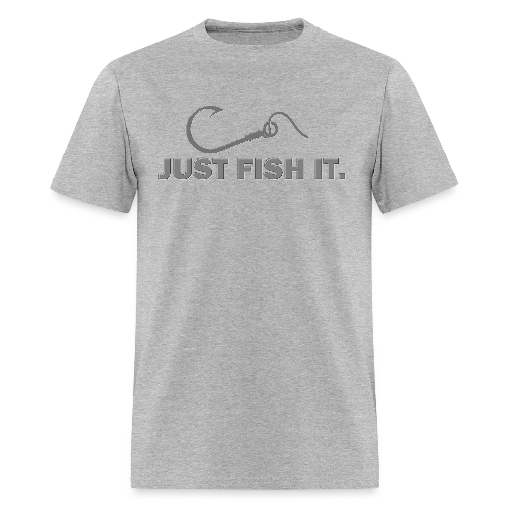 Funny Fishing Shirt, Just Fish It Shirt, Gift For Fisherman, Fishing Shirt, Fishing Gifts, Gift For Dad, Fisherman T shirt - heather gray