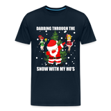 Dabbing Through, The Snow With My Ho's, Ugly Christmas Shirt, Christmas Shirt, Xmas Shirt, Funny Christmas Shirt, Men Christmas Shirt, Christmas T-shirt - deep navy