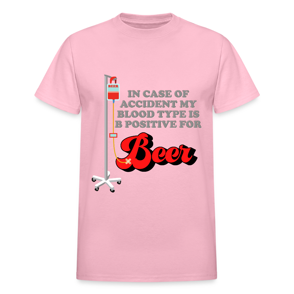Brewing Beer Shirt, Beer Shirt, Drinking Shirt, Beer Geek, Craft Beer, In Case Of Accident My Blood Type Is B Positive For Beer Shirt - light pink