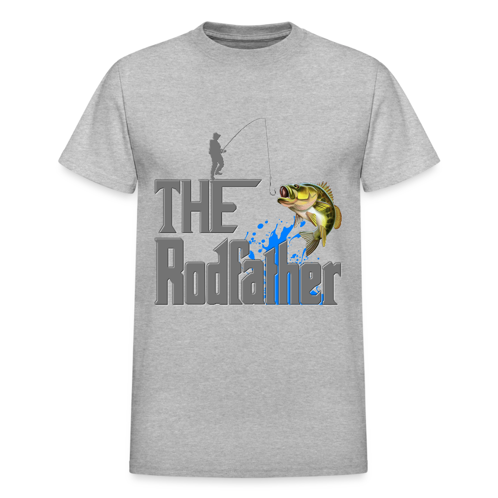 The Rodfather T-Shirt, Funny Fishing, Fishing Rod Shirt, Lake Lover Shirt, Fishing Gift For Men, Dad Fishing Shirt, Father Day Shirt - heather gray
