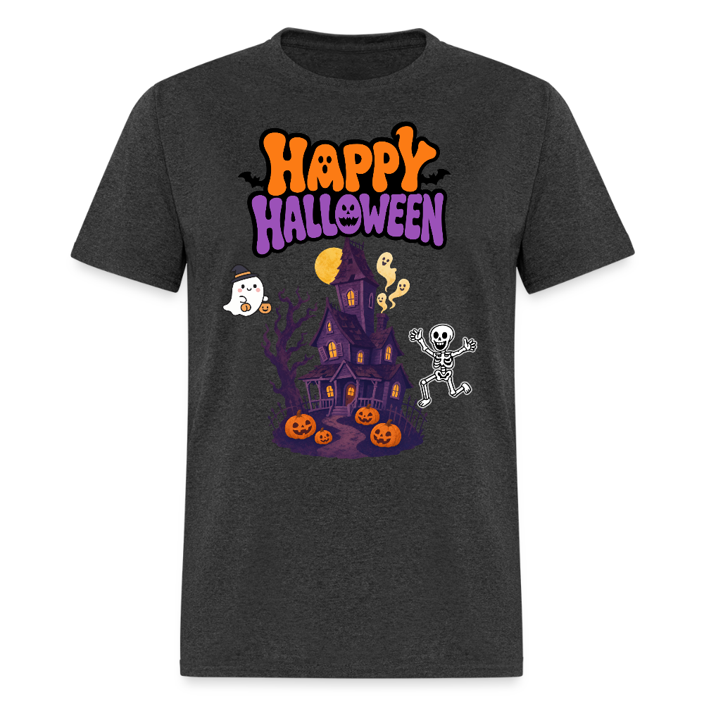Happy Halloween Shirt, Trick Or treat, Halloween Horror, October 31st, Halloween Pumpkin, Scary Halloween, Spooky Halloween, Funny Halloween, Creepy Halloween Ghost, Halloween Party, Jack O Lantern - heather black