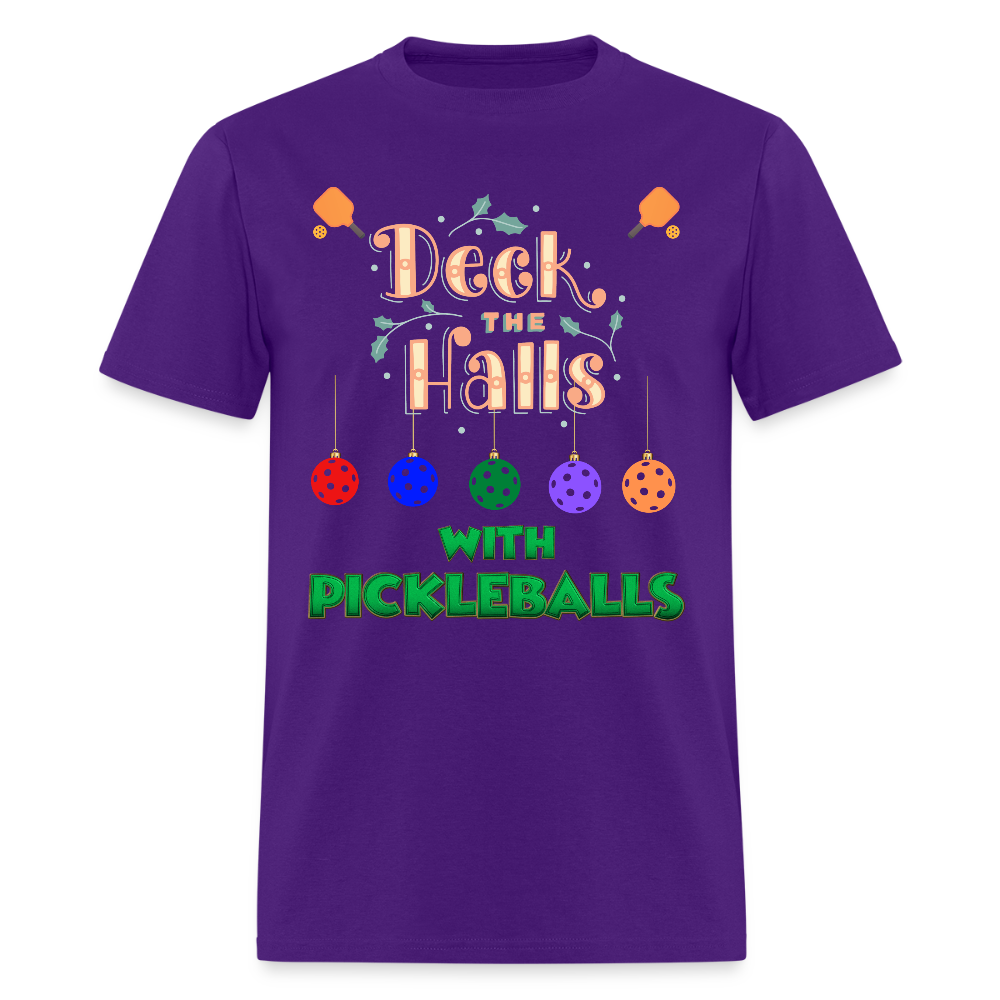 Deck The Halls With Pickleballs, Pickleball, Pickleball Player, Pickleball Christmas, Pickleball Paddle, funny pickleball Shirt - purple