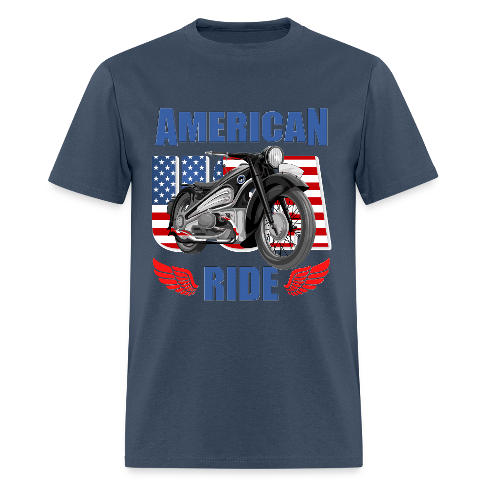 Motorcycle Gift, American Ride Shirt, Motorcycle Shirt, Biker Shirt, Motorcycle Tshirt, Motorcycle Shirts, Motorcycle T Shirt, Biker Shirts -  blue dusk