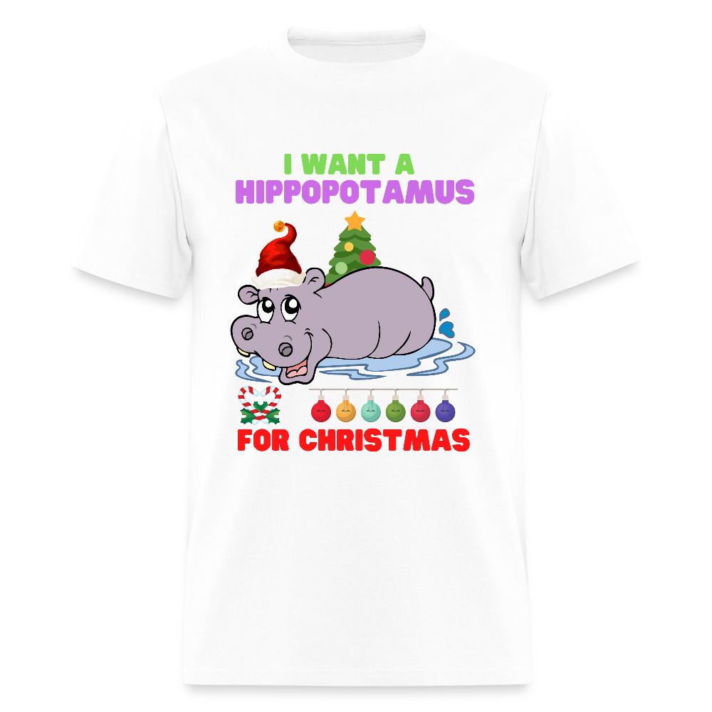 I Want A Hippopotamus For Christmas, Christmas Gifts, Hippo Christmas Shirt, Holiday Party, Funny Christmas Shirt, Family Christmas Shirts, Funny Holiday - white