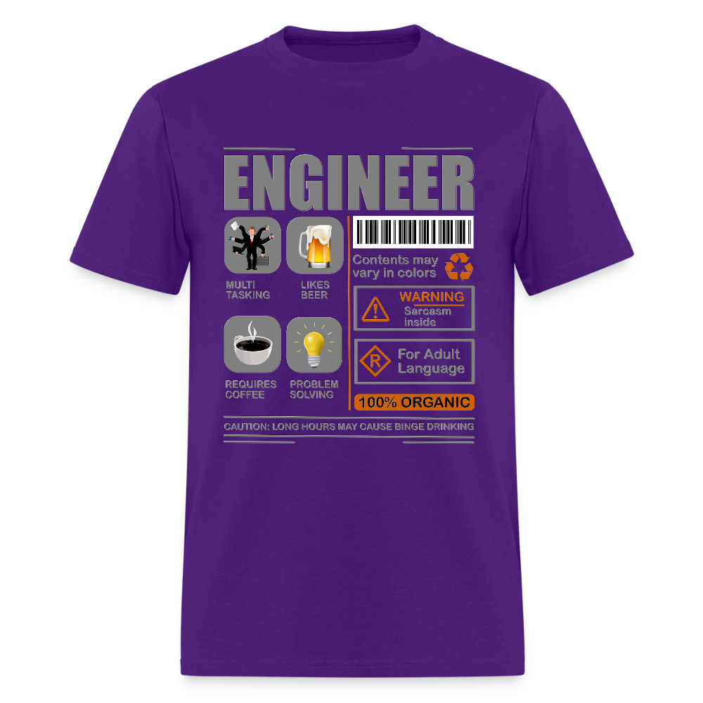 Engineering Shirt, Engineering Gift, Funny Cool Shirt, Student Engineering Shirt, Engineer Lover Shirt, Mechanic Gift Idea T-Shirt - purple