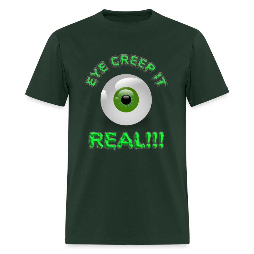 Creep It Real, Eye Creep It Real, Halloween, Scary, skull, haunted, horror, spook, howl, scream, party, October, dead, coffin, creepy, Women's Cropped T-Shirt - forest green