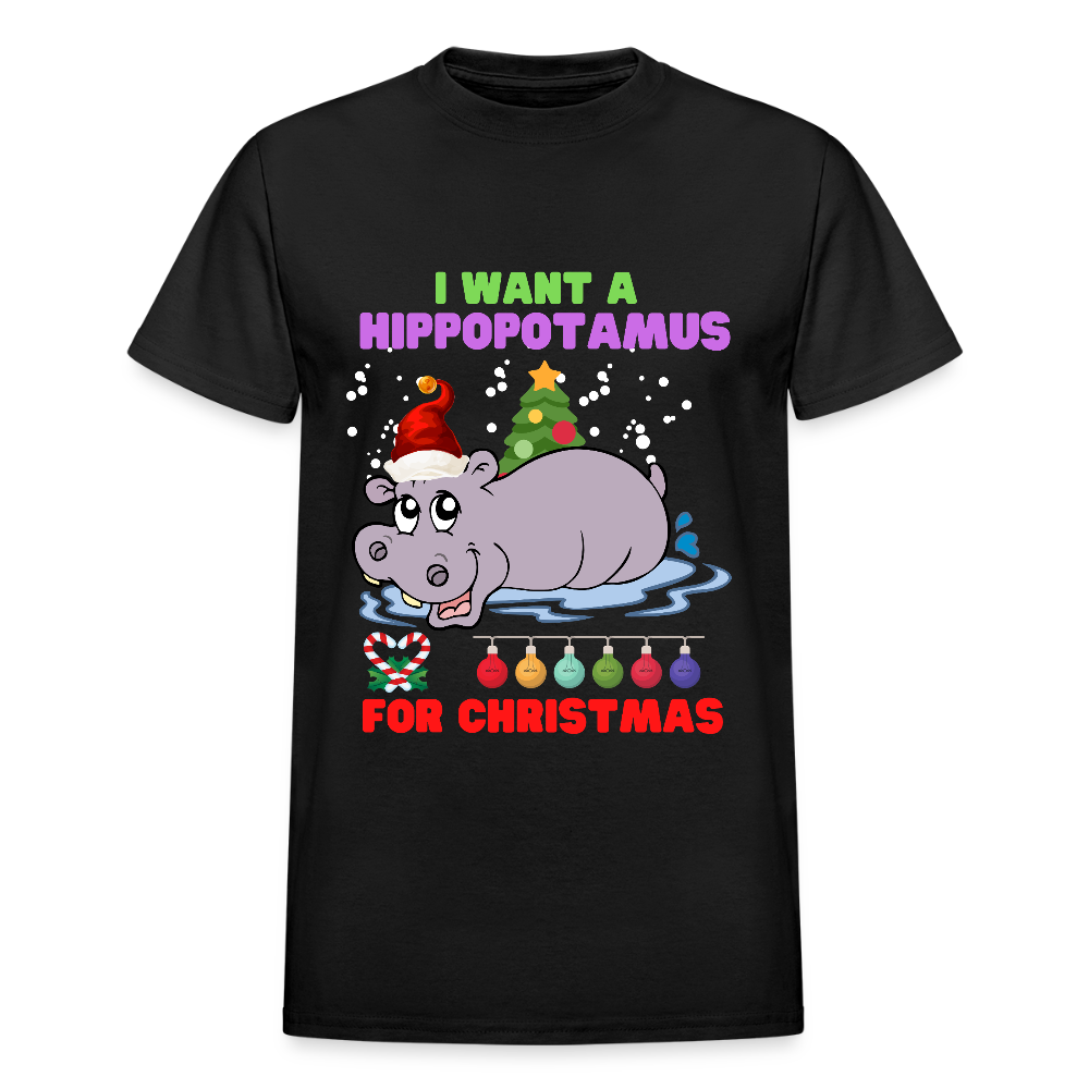 I Want A Hippopotamus For Christmas, Christmas Gifts, Hippo Christmas Shirt, Holiday Party, Funny Christmas Shirt, Family Christmas Shirts, Funny Holiday - black