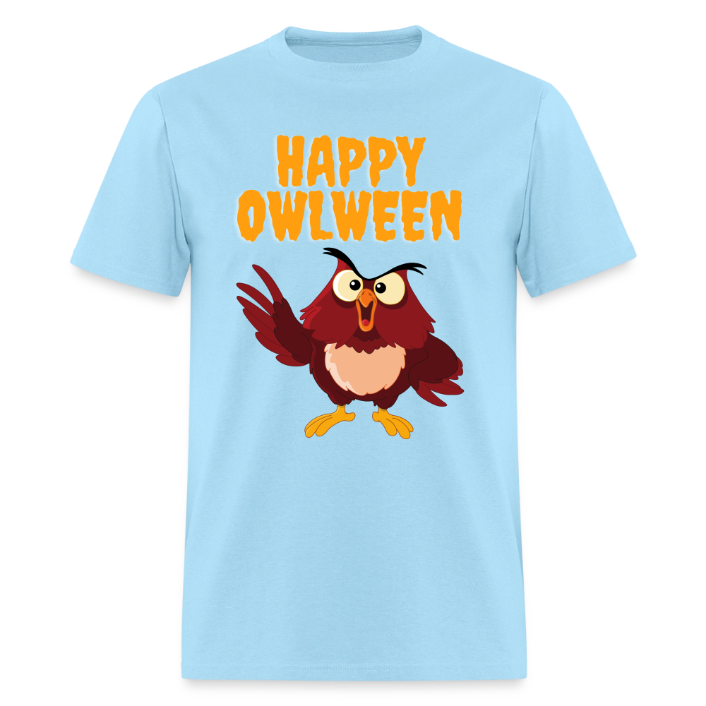 Happy Owlween, Happy Halloween, Monster, Trick Or Treat, Halloween, Spooky, Scary, Skull, halloween sweater, owl house, Men's Premium T-Shirt - powder blue