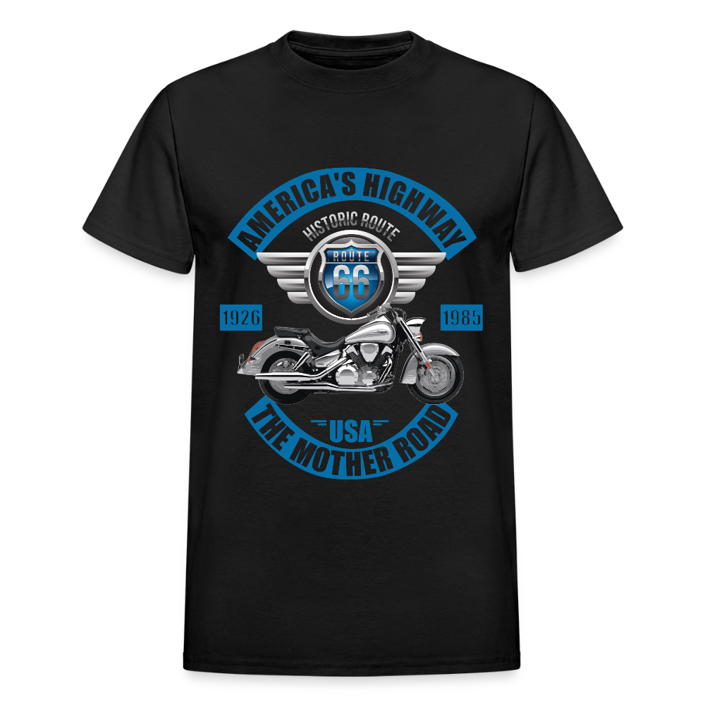 America's Road, Route 66 Shirt, Fathers Day Gift, Mother Road, Route 66 T-Shirt, Road Trip Shirt, Route 66 USA Motorcycle Biker Souvenir Tee - black