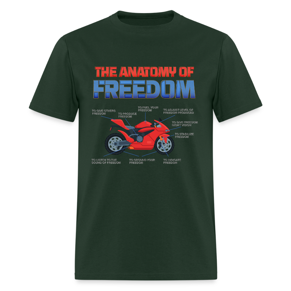 Motorcycle Gift, The Anatomy Of Freedom Shirt, Biker Lover Gift, Gift For Biker, Motor Cross, Motorcycle Anatomy - forest green