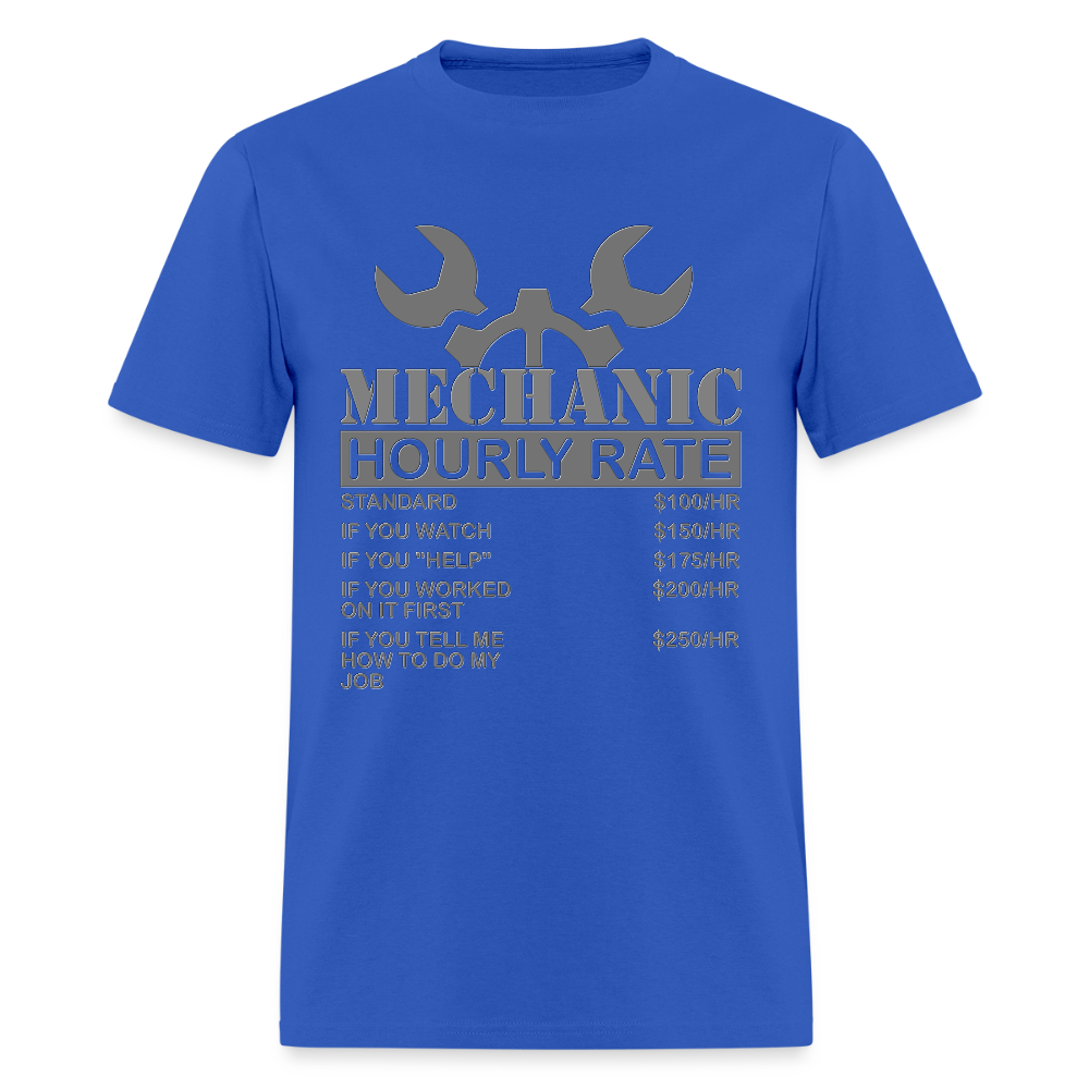 Mechanic Gift, Mechanic Hourly Rate Shirt, Gifts for Mechanics, Mechanic T-Shirt, Car Mechanic, Funny Mechanic Hourly Rate, Mechanic Tee - royal blue