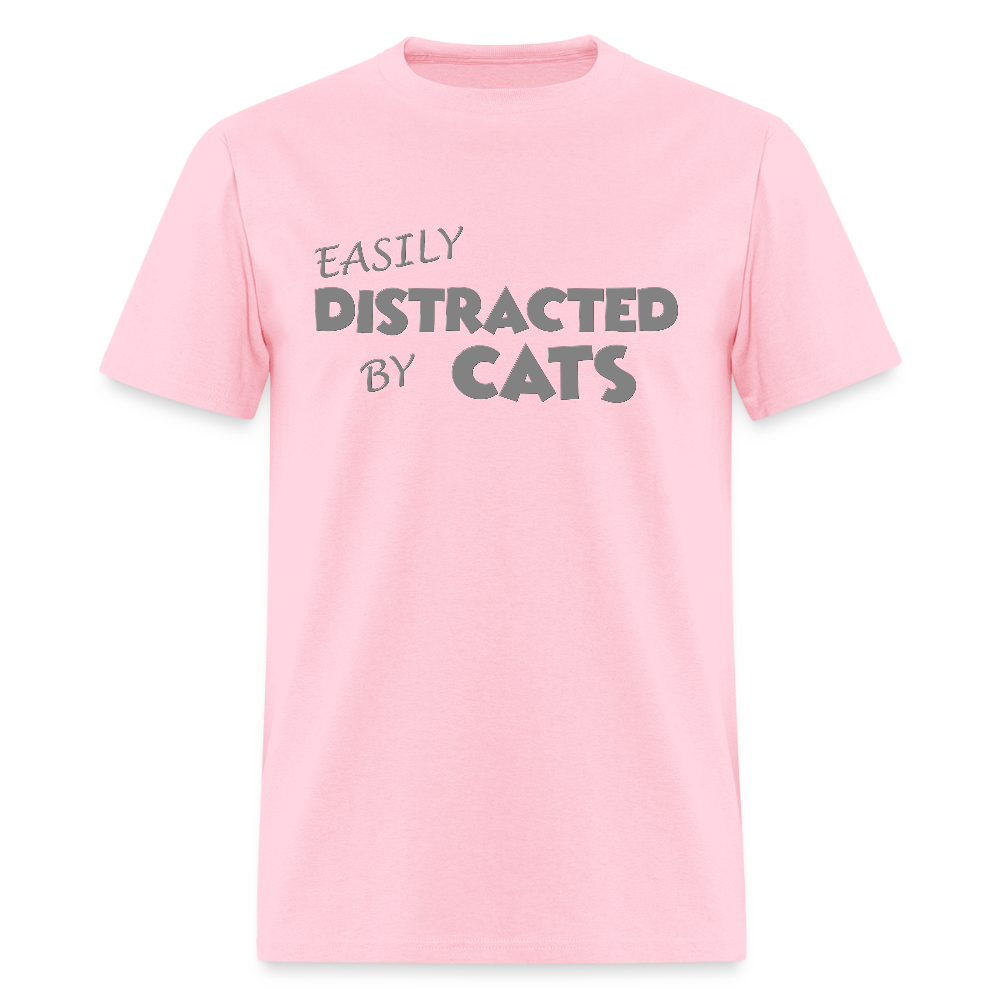 Easily Distracted By Cats Shirt, Cat Lover Shirt, Cat Lover T-Shirt, Funny Cat Shirt, Cat Saying Shirt, Cat Slogan Shirt, Cat Tee - pink