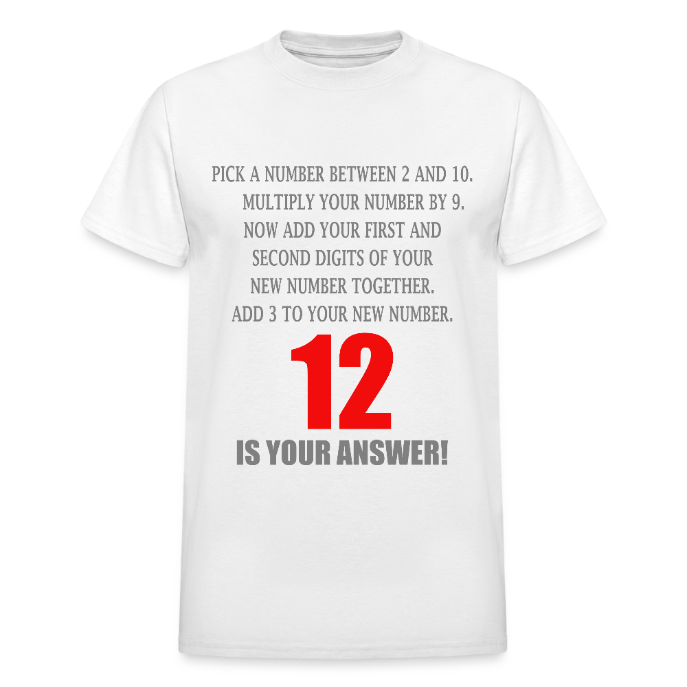 Problem Solving Math Teacher Shirt, Mathematics Shirt, Funny Joke Shirt, Answer Quote Lucky 12 Shirt, Mind Reading Sarcastic Cool - white