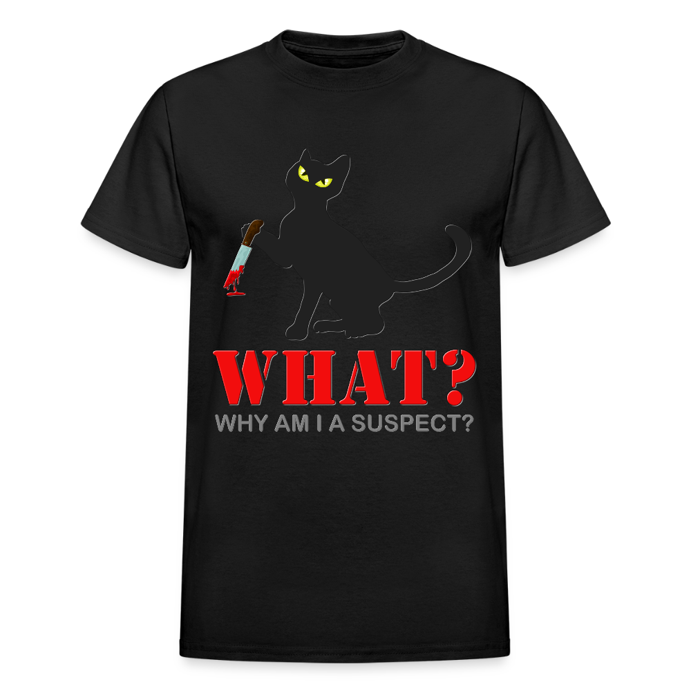 Halloween Cat Shirt, Why Am I A Suspect Shirt, Murderous Cat With Knife T-Shirt, Murderous Cat Shirt, Mens Premium T-Shirt - black