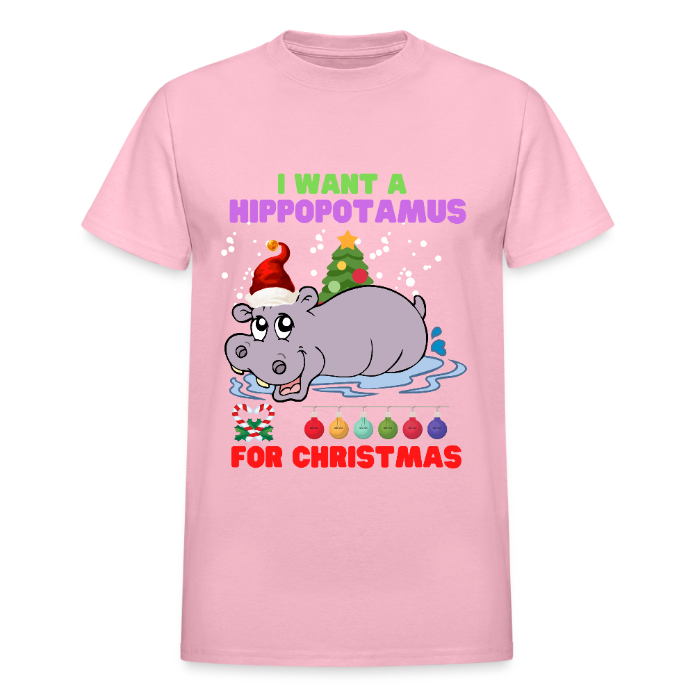 I Want A Hippopotamus For Christmas, Christmas Gifts, Hippo Christmas Shirt, Holiday Party, Funny Christmas Shirt, Family Christmas Shirts, Funny Holiday - light pink