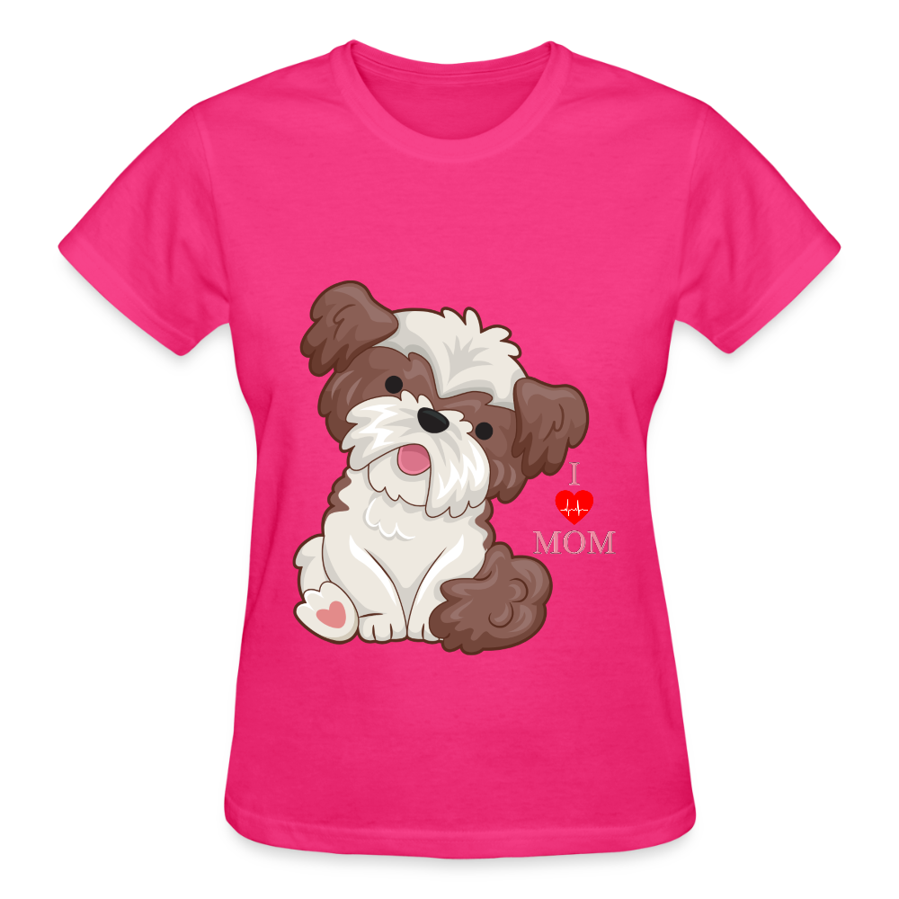 Dog Lover Shirt, Dog Mama Shirt, I Love Mom Dog Shirt, Funny Dog Lover Shirt, Cute Dog Shirt, Dog Dad Shirt, Dog Mom Shirt, Gift For Her - fuchsia