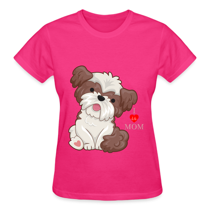 Dog Lover Shirt, Dog Mama Shirt, I Love Mom Dog Shirt, Funny Dog Lover Shirt, Cute Dog Shirt, Dog Dad Shirt, Dog Mom Shirt, Gift For Her - fuchsia