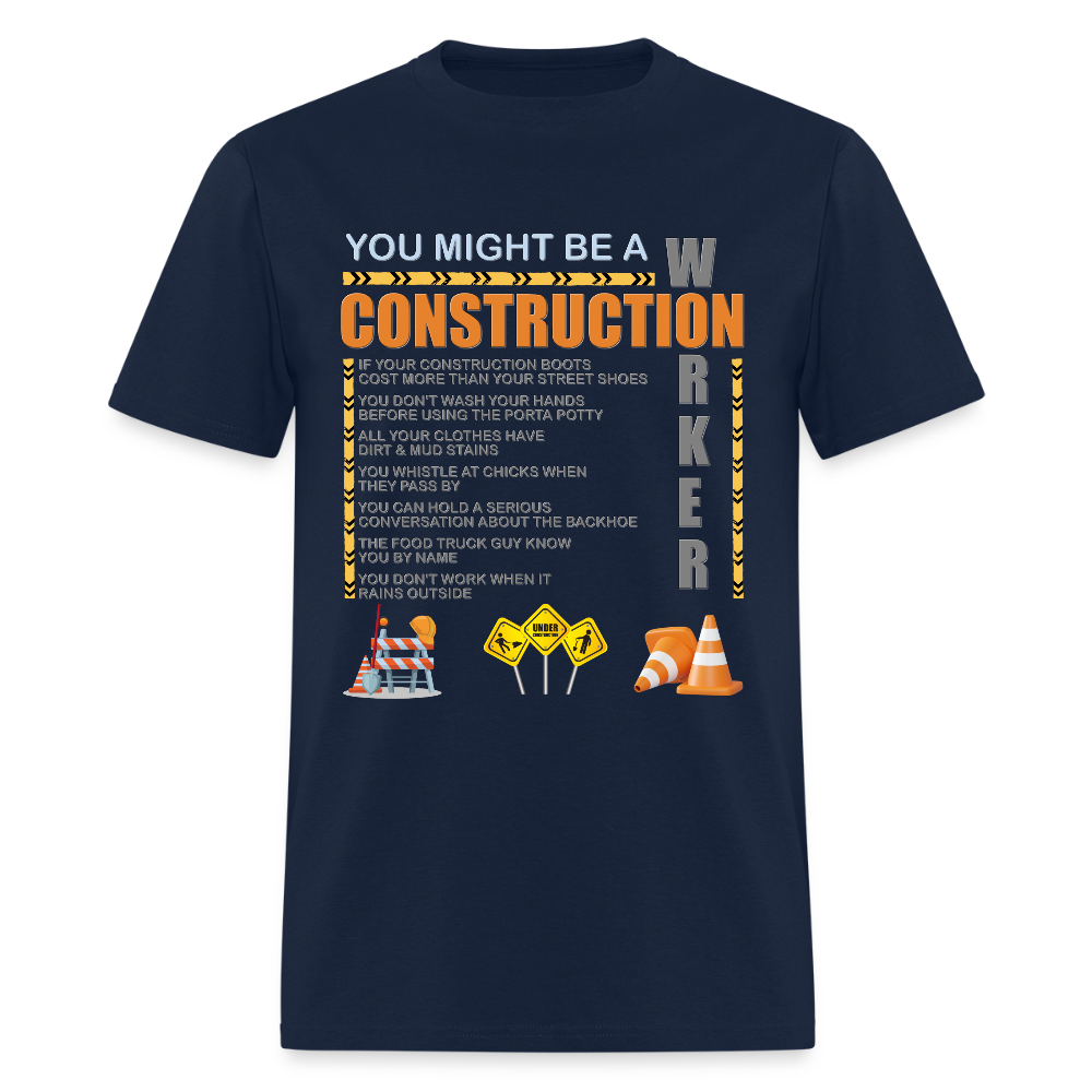Construction Gift, Construction Crew, Construction Worker, You Might Be A, Construction Party, Construction Manager, Engineering Shirt, Dump Truck Shirt, Construction Theme, Funny Dad Shirt, Fathers Day Shirt - navy