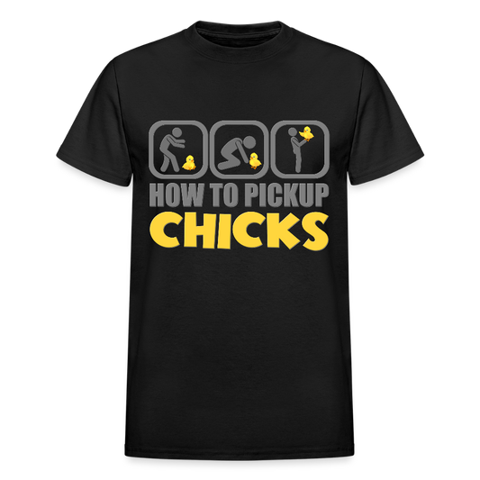 How To Pick Up Chicks Shirt, Fathers Day Gift Idea, Dad Shirt, Teenager Shirt, Pickup Line, Cheesy Pick-Up Lines Chicken, Chicks - black