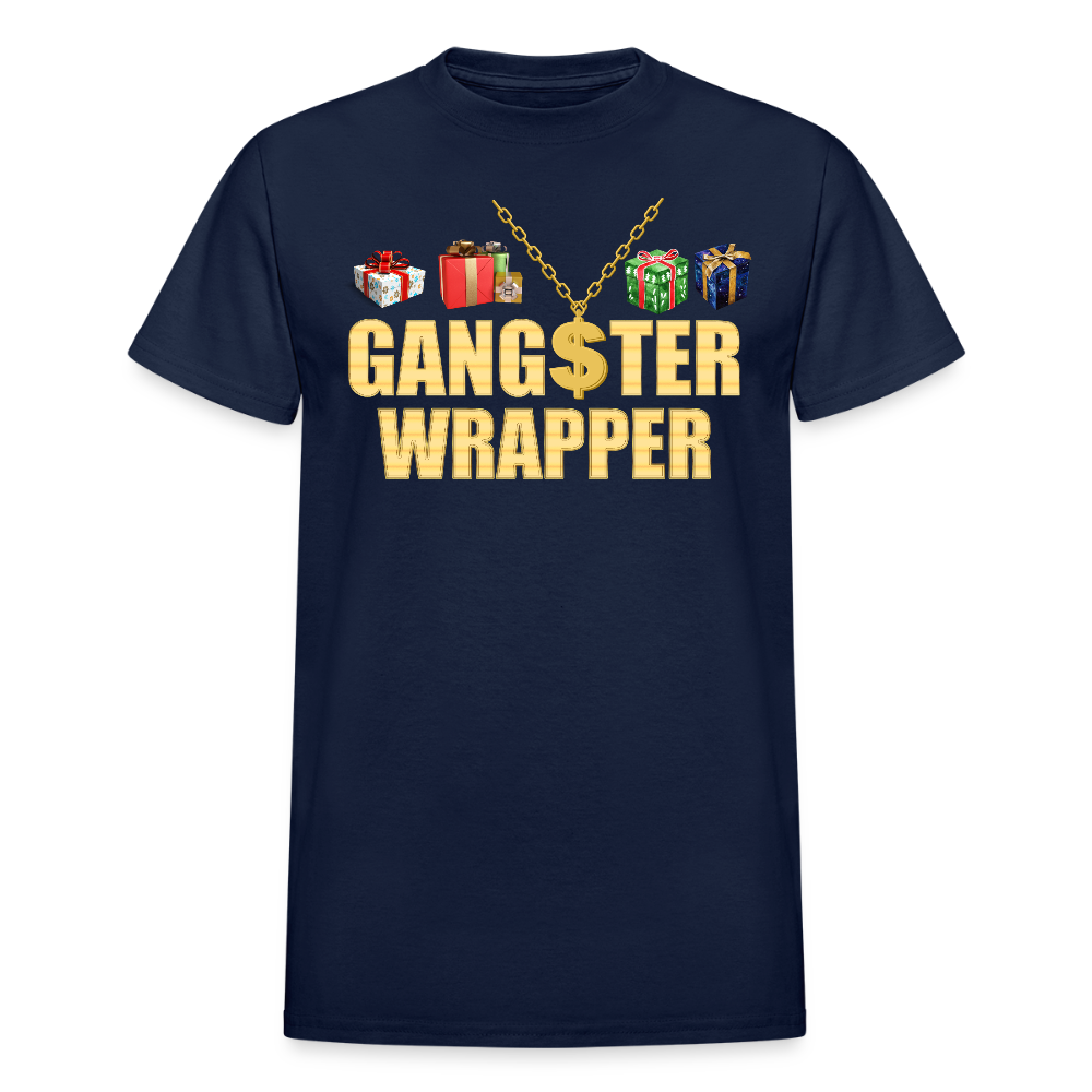 Gangster Wrapper Shirt, Gangsta Wrapper T-Shirt, Gangsta Wrapper Tshirt, Gangsta Wrapper Shirt, Funny Christmas Shirt, Wrapping Shirt - navy