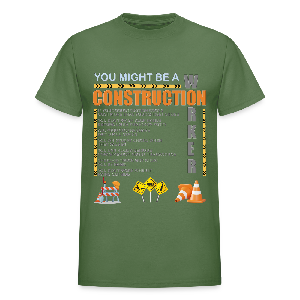 Construction Gift, Construction Crew, Construction Worker, You Might Be A, Construction Party, Construction Manager, Engineering Shirt, Dump Truck Shirt, Construction Theme, Funny Dad Shirt, Fathers Day Shirt - military green