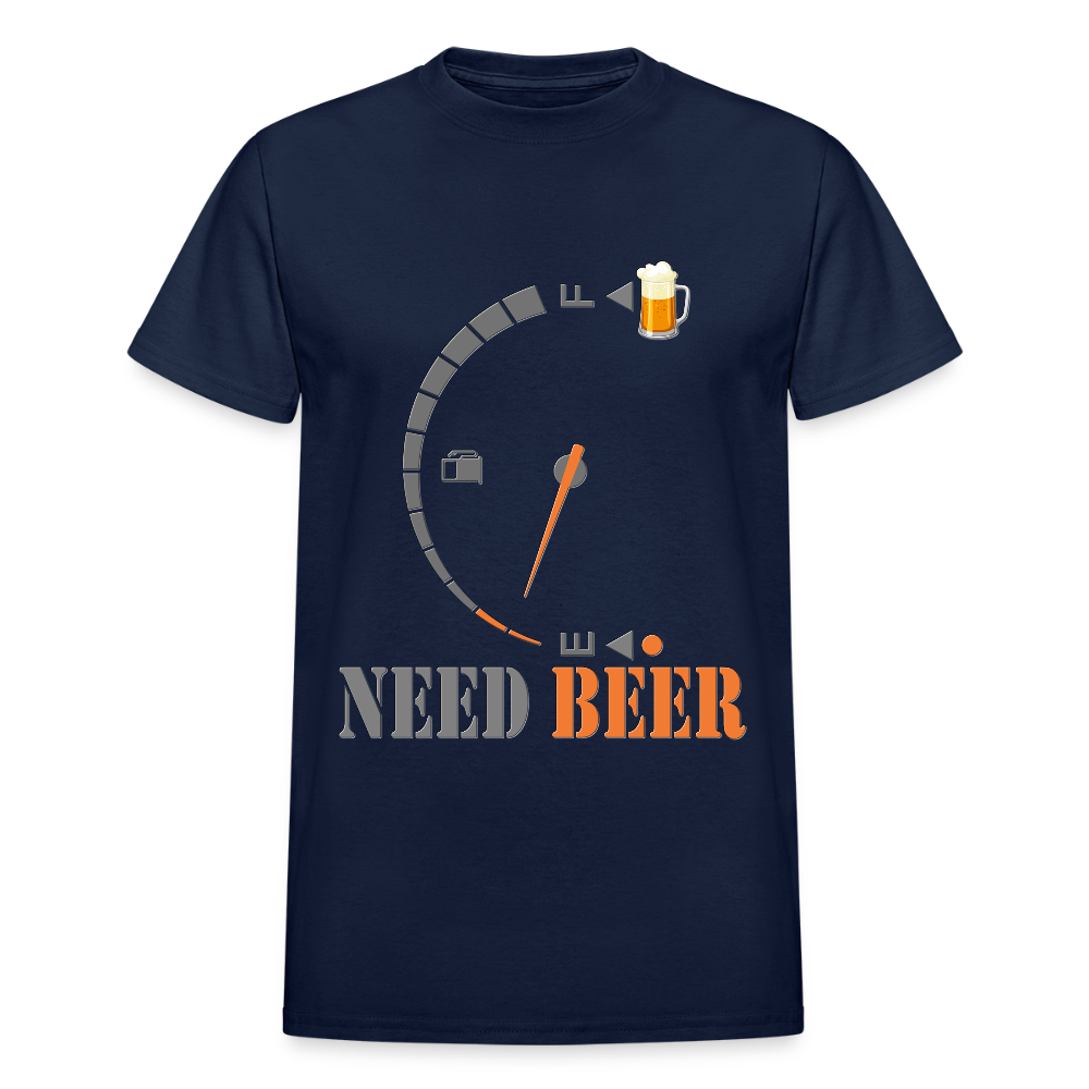 I Need Beer Shirt, Fuel Gauge Shirt, Beer Froth, Funny Beer Lovers, Beer Lovers Shirt, I Need Beer, Funny Drinking Shirt, Beer Humor Shirt - navy