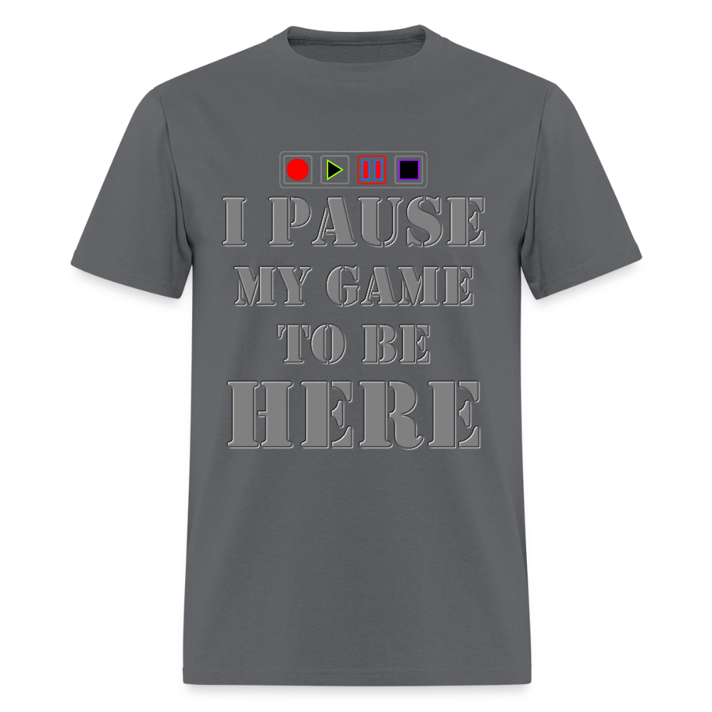 I paused my Game to Be Here Shirt, Gamer Shirt, Christmas Valentines Gift, Gamer Gift, Funny Gaming Shirt, Brothers Gift - charcoal
