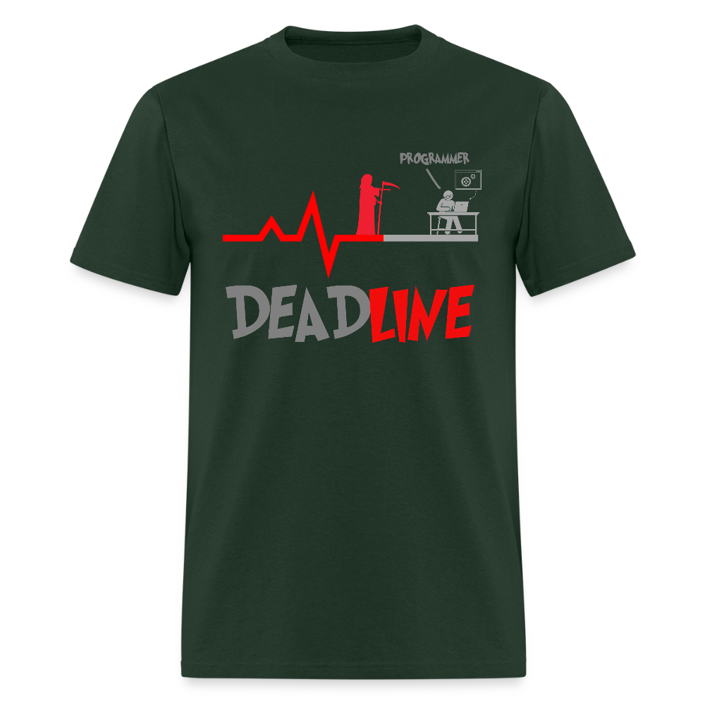 Deadline Programmer Shirt, Coder Shirt, Coding T Shirt, Funny Shirt, Grim Reaper Shirt, Computer Shirt, Developer t shirt - forest green