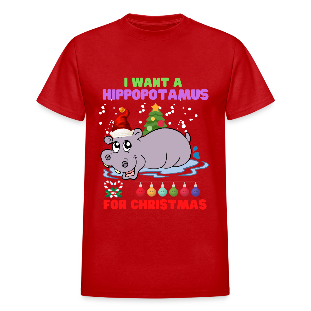 I Want A Hippopotamus For Christmas, Christmas Gifts, Hippo Christmas Shirt, Holiday Party, Funny Christmas Shirt, Family Christmas Shirts, Funny Holiday - red