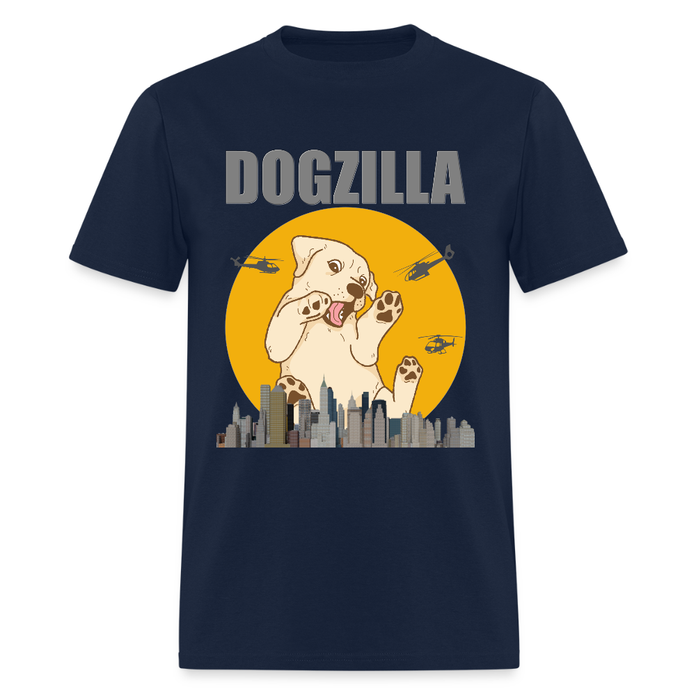 Dogzilla Shirt, Dog Lover Shirt, Funny Dog Lover Shirt, Dog Shirt, Helicopter, Big Apple City, Dog Dad Shirt, Dog Mom Shirt - navy