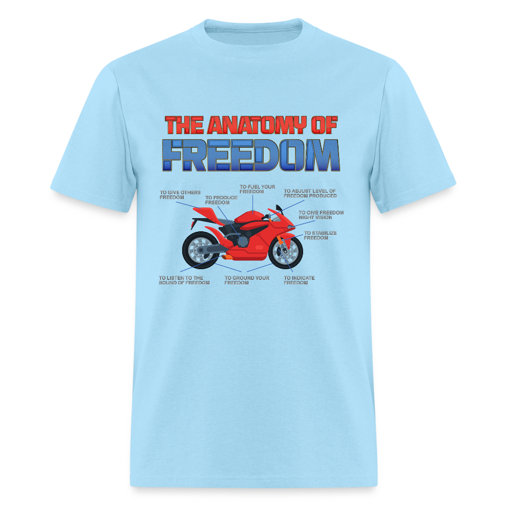 Motorcycle Gift, The Anatomy Of Freedom Shirt, Biker Lover Gift, Gift For Biker, Motor Cross, Motorcycle Anatomy - powder blue