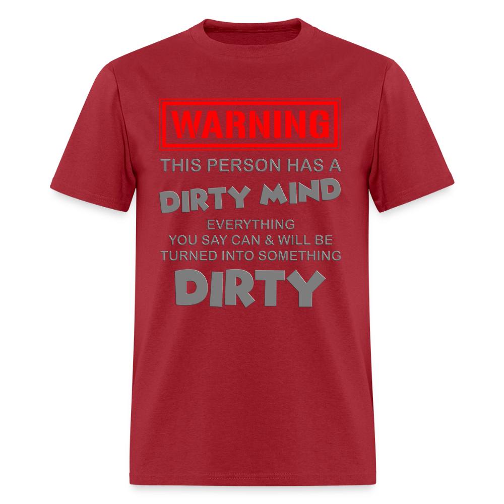 Warning Shirt, This Person Has A Dirty Mind, Adult Humor Shirt, The shocker symbol t-shirt, Inappropriate adult sexual humor, Funny Saying, Funny Phrase, Sarcastic Shirt, - true red