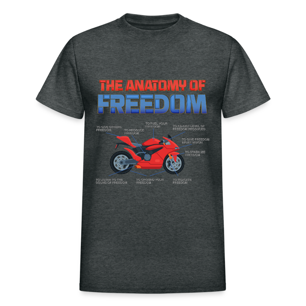 Motorcycle Gift, The Anatomy Of Freedom Shirt, Biker Lover Gift, Gift For Biker, Motor Cross, Motorcycle Anatomy - deep heather