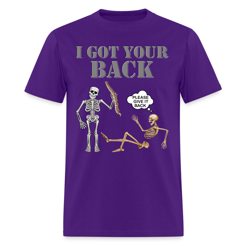 I Got Your Back Shirt, Funny Skeleton Rib Cage Tshirt, Halloween Skeleton Shirts, Mens Anti Valentines Day, Funny Pick Up Lines Men's Premium T-Shirt - purple