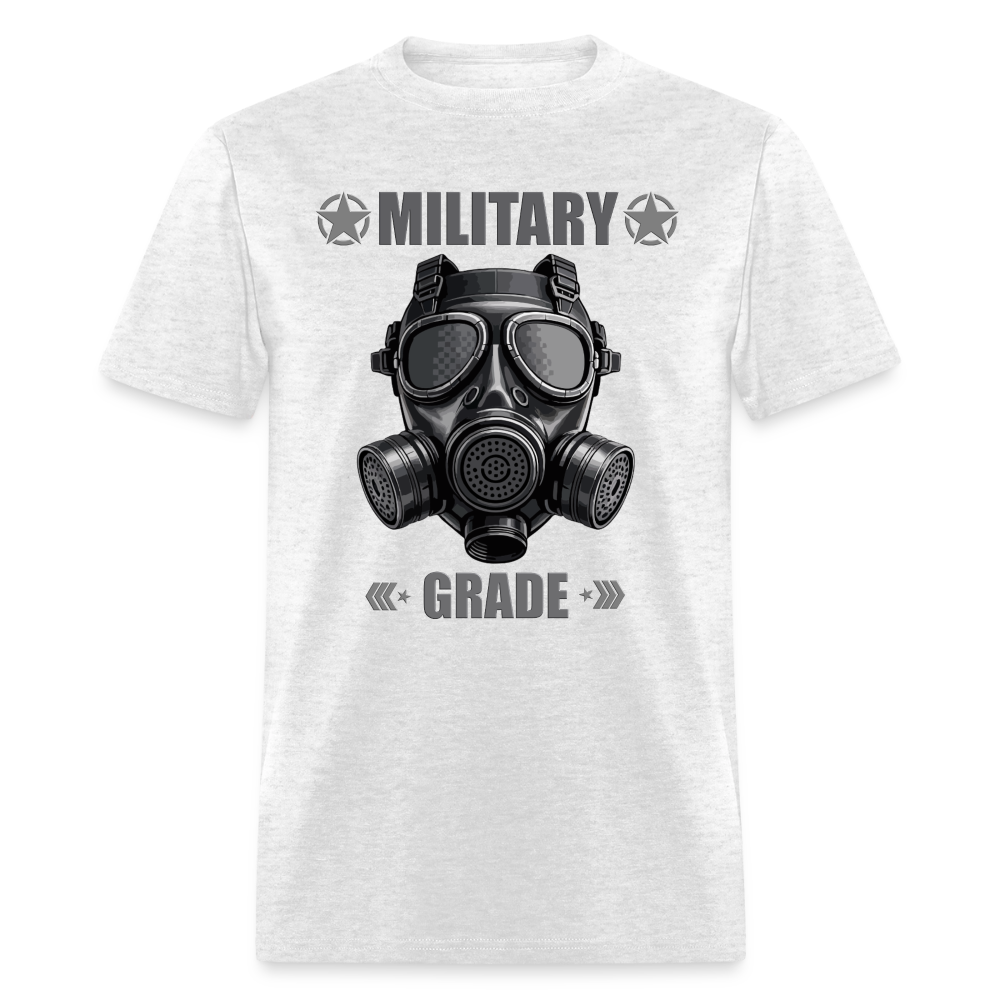 Military Grade Shirt, Gas Mask Shirt, Military Mask Shirt, Gas Gas Gas Shirt, Military Shirt, Riot Shirt, Funny Military Tee, Military Saying, Military Phrase, Military Lover Gift, Military Lover, Veteran Gift - light heather gray