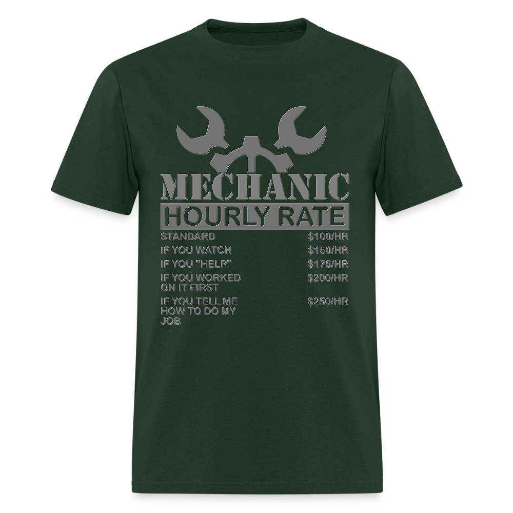 Mechanic Gift, Mechanic Hourly Rate Shirt, Gifts for Mechanics, Mechanic T-Shirt, Car Mechanic, Funny Mechanic Hourly Rate, Mechanic Tee - forest green