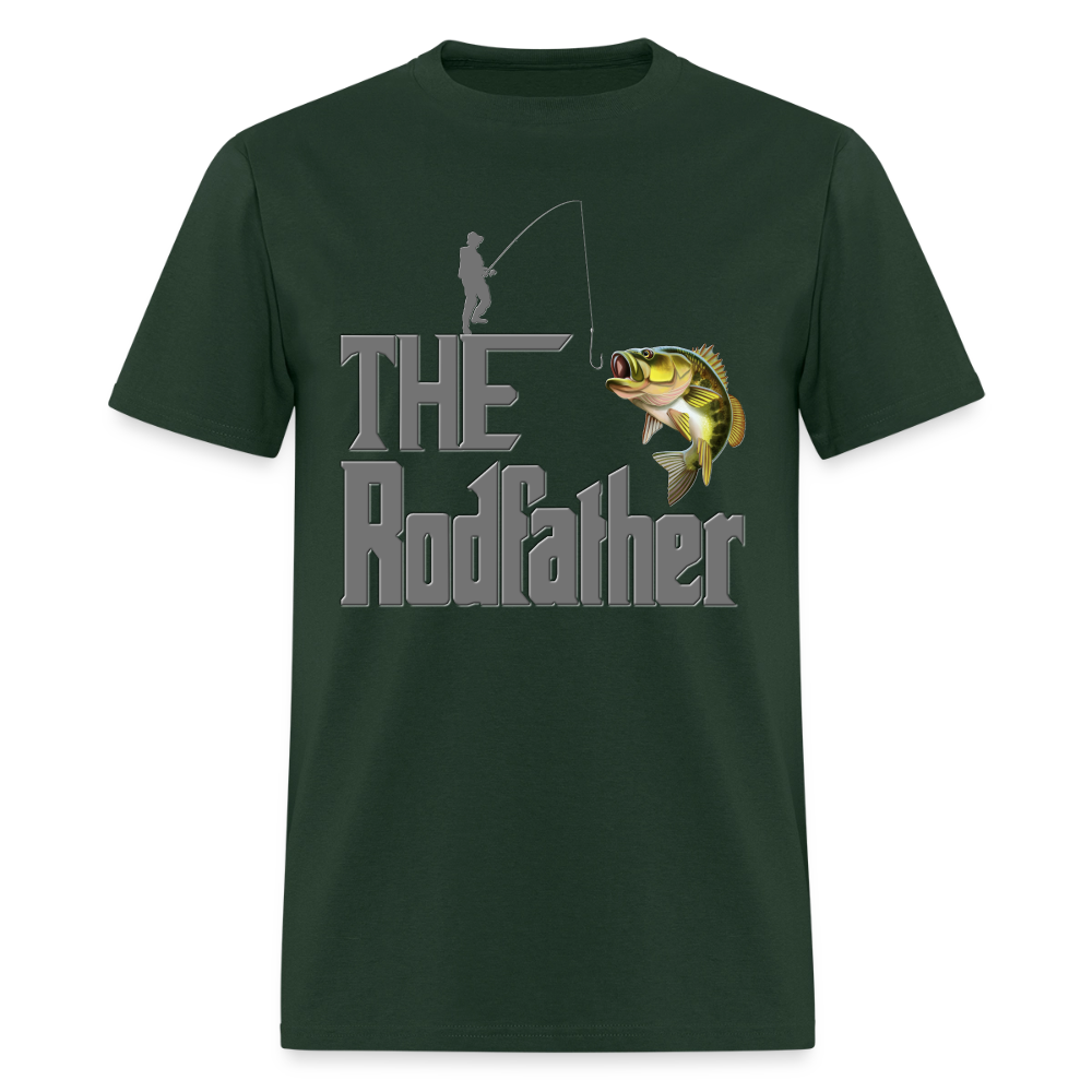 The Rodfather T-Shirt, Funny Fishing, Fishing Rod Shirt, Lake Lover Shirt, Fishing Gift For Men, Dad Fishing Shirt, Father Day Shirt - forest green