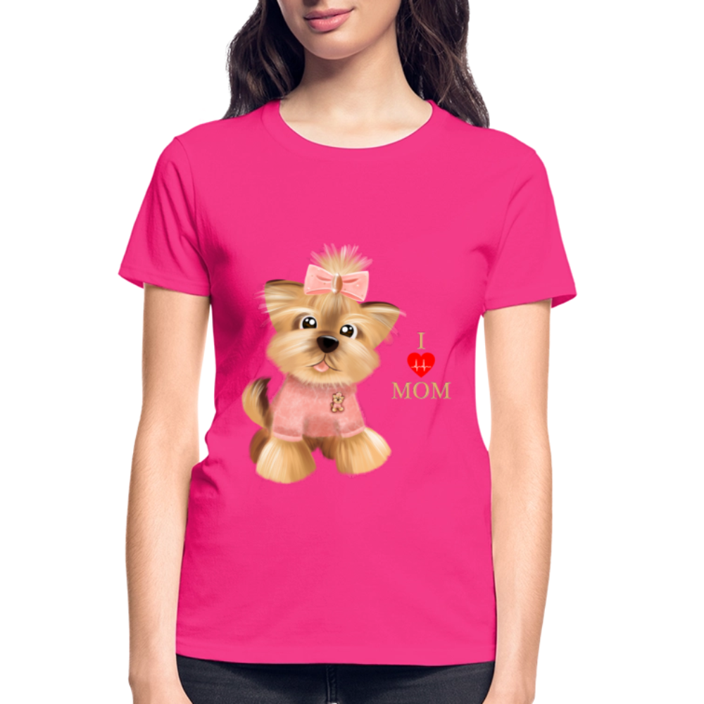 Dog Lover Shirt, Dog Mama Shirt, I Love Mom Dog Shirt, Funny Dog Lover Shirt, Cute Dog Shirt, Dog Dad Shirt, Dog Mom Shirt, Gift For Her - fuchsia