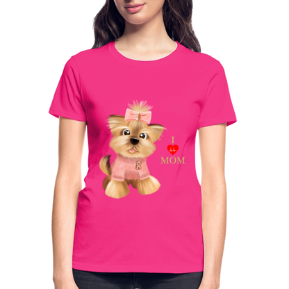 Dog Lover Shirt, Dog Mama Shirt, I Love Mom Dog Shirt, Funny Dog Lover Shirt, Cute Dog Shirt, Dog Dad Shirt, Dog Mom Shirt, Gift For Her - fuchsia