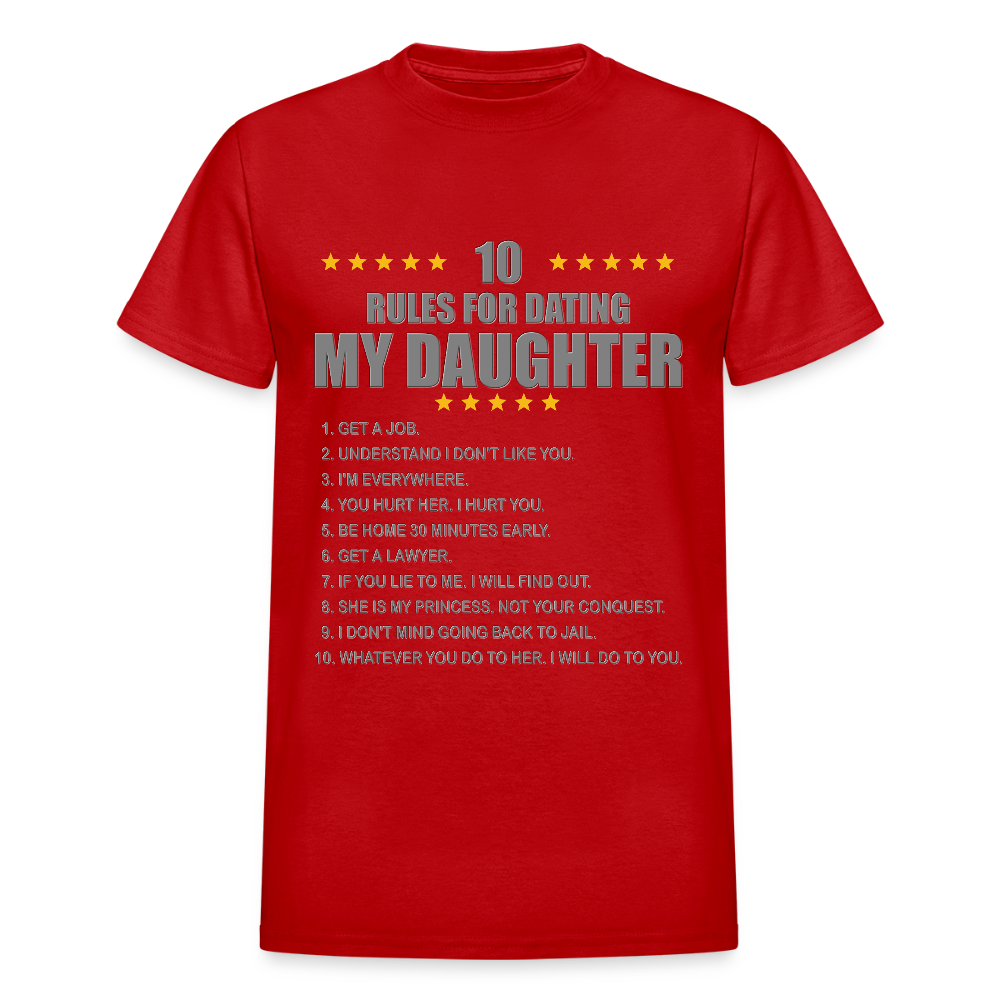 Gift For Father, Gift For Daddy, 10 Rules For Dating My Daughter T shirt, Shirt T-Shirt Gift For Father, Gift For Dad, Number One Star Dad For Him - red