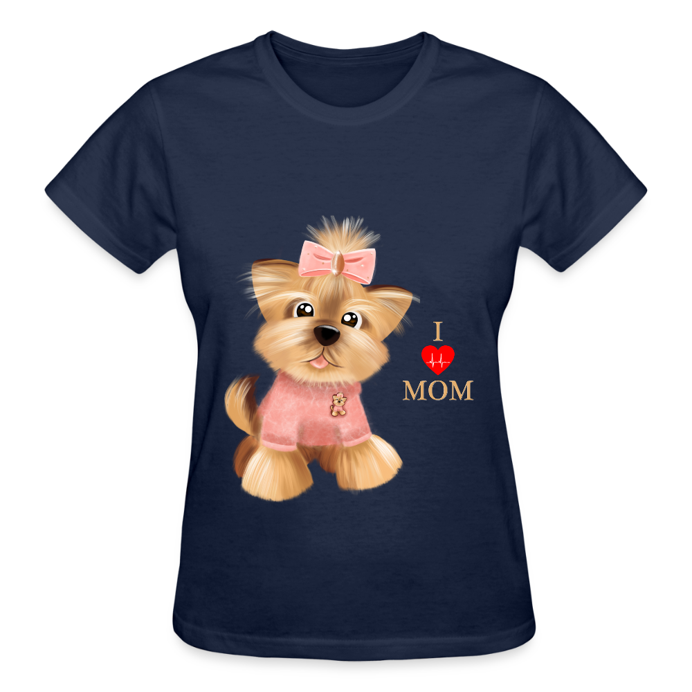 Dog Lover Shirt, Dog Mama Shirt, I Love Mom Dog Shirt, Funny Dog Lover Shirt, Cute Dog Shirt, Dog Dad Shirt, Dog Mom Shirt, Gift For Her - navy