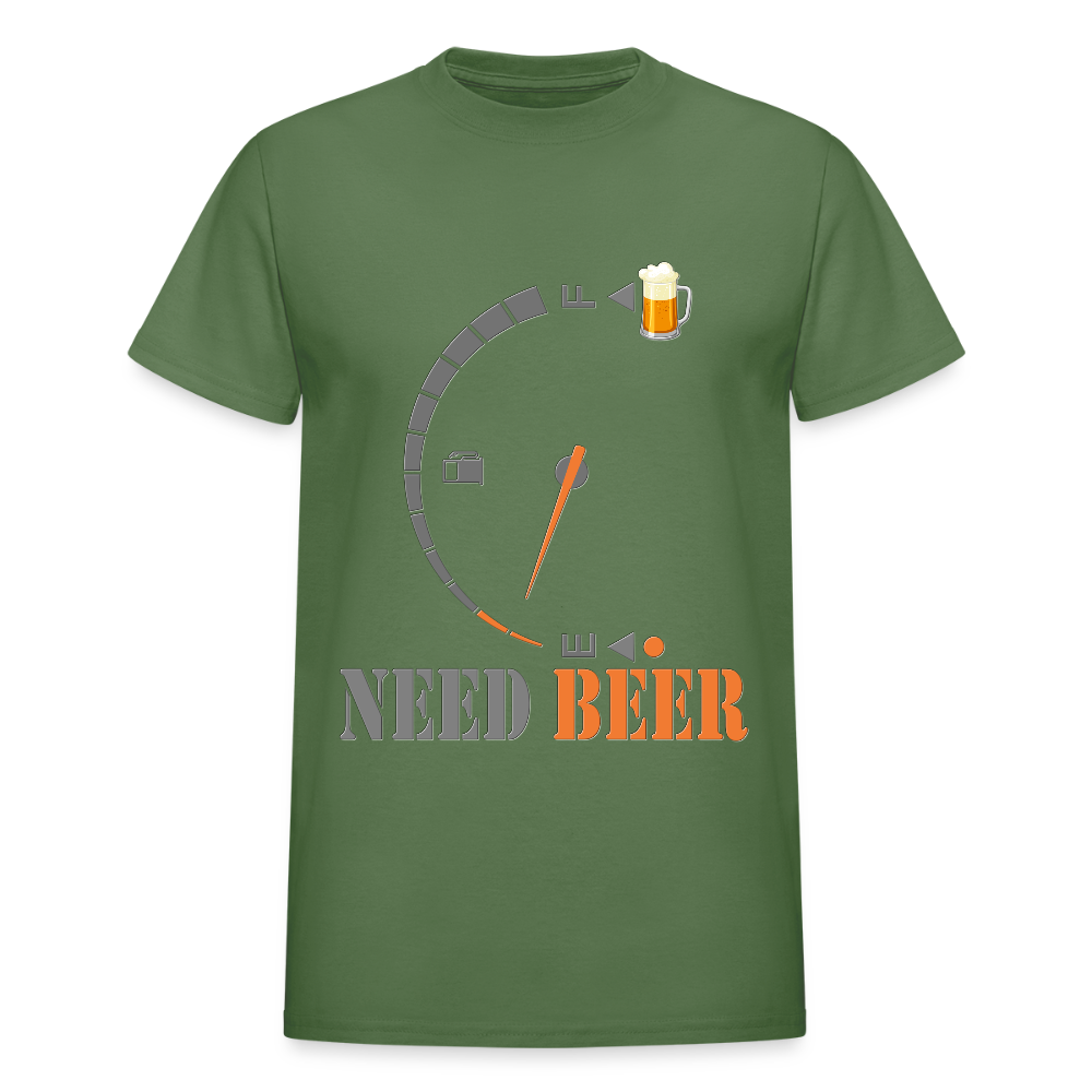 I Need Beer Shirt, Fuel Gauge Shirt, Beer Froth, Funny Beer Lovers, Beer Lovers Shirt, I Need Beer, Funny Drinking Shirt, Beer Humor Shirt - military green