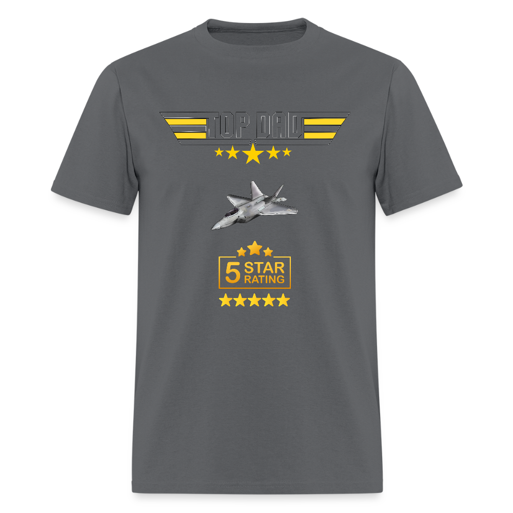 Fathers Day Gift, Gift For Dad, Top Dad Shirt, Top Dad T-Shirt, Funny Dad Shirt, Gift For Husband, Five 5 Star Dad Shirt, Fathers Day Gift - charcoal
