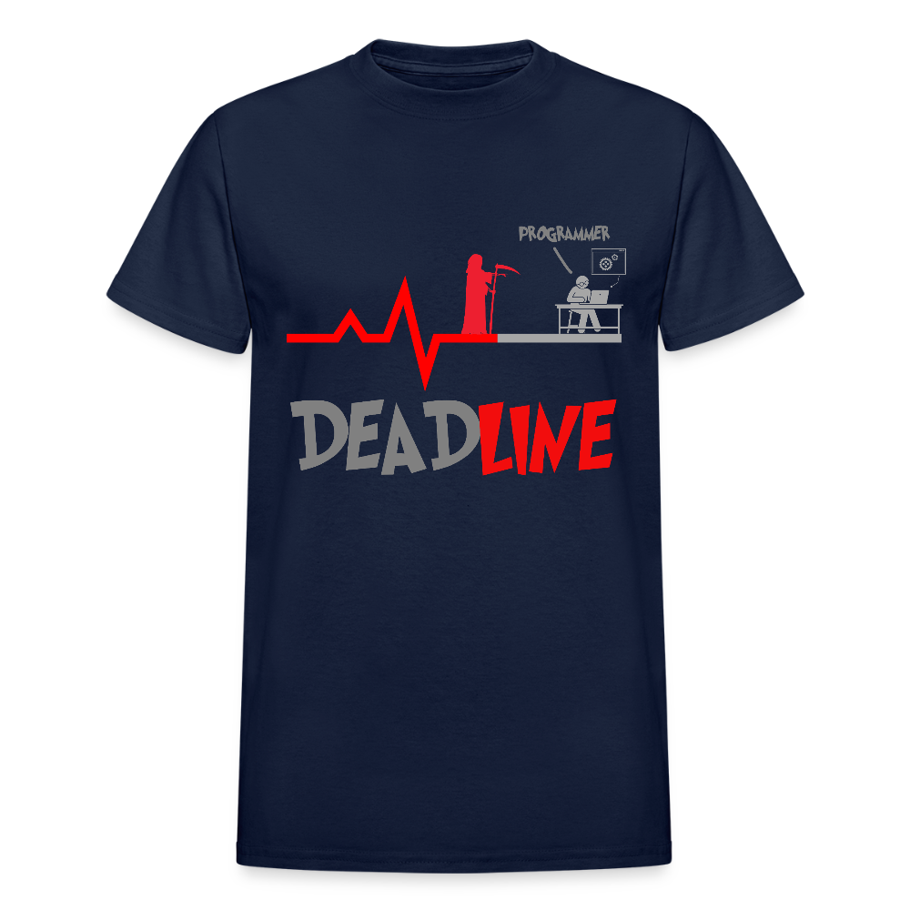 Deadline Programmer Shirt, Coder Shirt, Coding T Shirt, Funny Shirt, Grim Reaper Shirt, Computer Shirt, Developer t shirt - navy