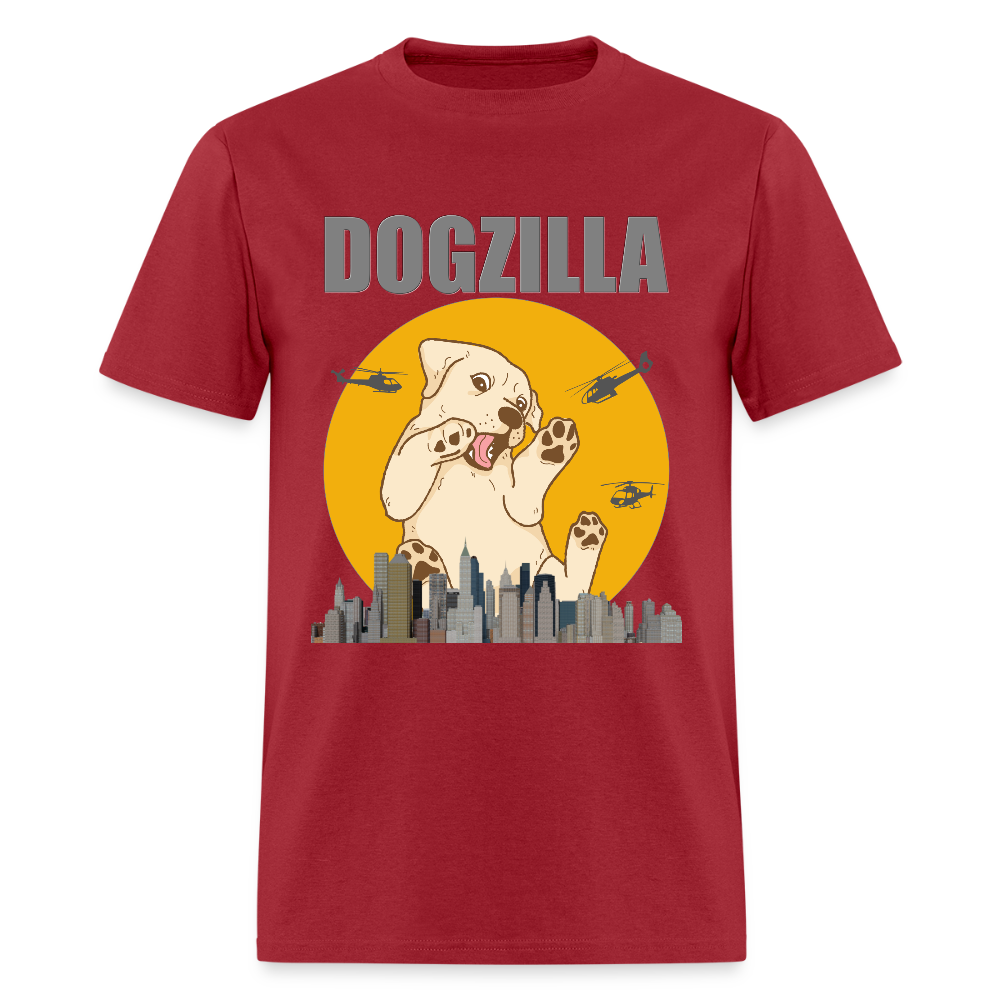 Dogzilla Shirt, Dog Lover Shirt, Funny Dog Lover Shirt, Dog Shirt, Helicopter, Big Apple City, Dog Dad Shirt, Dog Mom Shirt - dark red