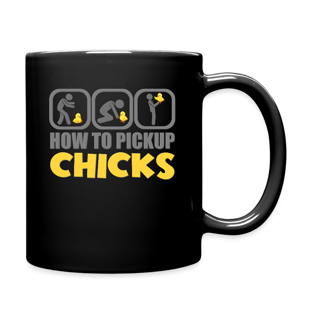 How To Pick Up Chicks Mug - Funny Chicken Dad Gift - black