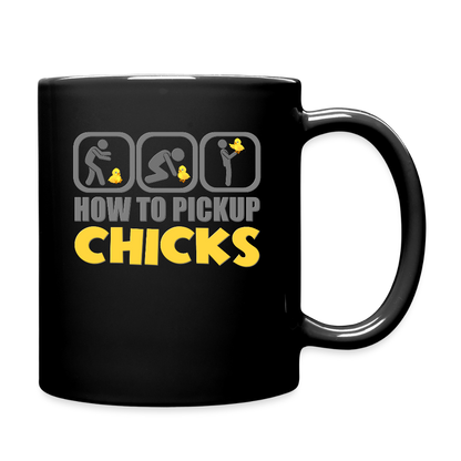 How To Pick Up Chicks Mug - Funny Chicken Dad Gift - black