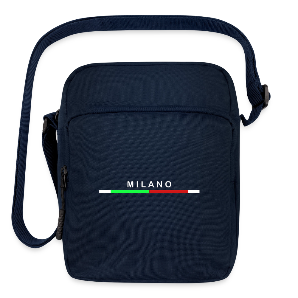 Milano Upright Crossbody Bag, Milan Upright Crossbody Bag, Vacation Holiday Milano Upright Crossbody Bag,   Italia Upright Crossbody Bag, Italian Flag Upright Crossbody Bag, Italian Gift Idea, Italy Upright Crossbody Bag - navy