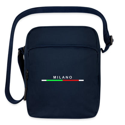 Milano Upright Crossbody Bag, Milan Upright Crossbody Bag, Vacation Holiday Milano Upright Crossbody Bag,   Italia Upright Crossbody Bag, Italian Flag Upright Crossbody Bag, Italian Gift Idea, Italy Upright Crossbody Bag - navy